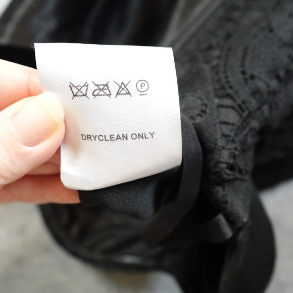 Misha Dress Womens Extra Small Flora Crochet Black Midi Bustier Boning - Picture 9 of 12